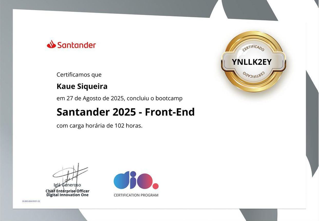Santander 2025 - Front-End certificado