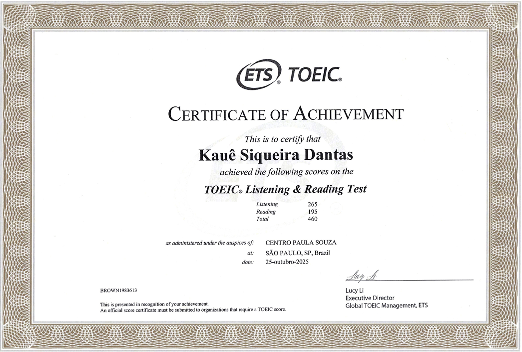 TOEIC certificado